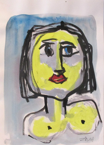Woman portrait yellow original
