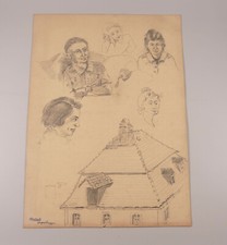 Bleistiftzeichnung Kopfstudien