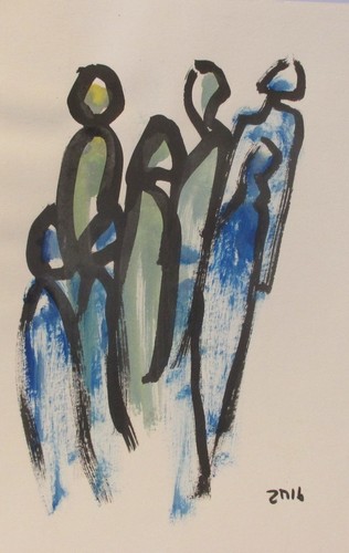 Abstract people blue - abstract,